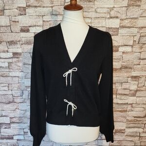 Skies Are Blue Black V-Neck  Sweater